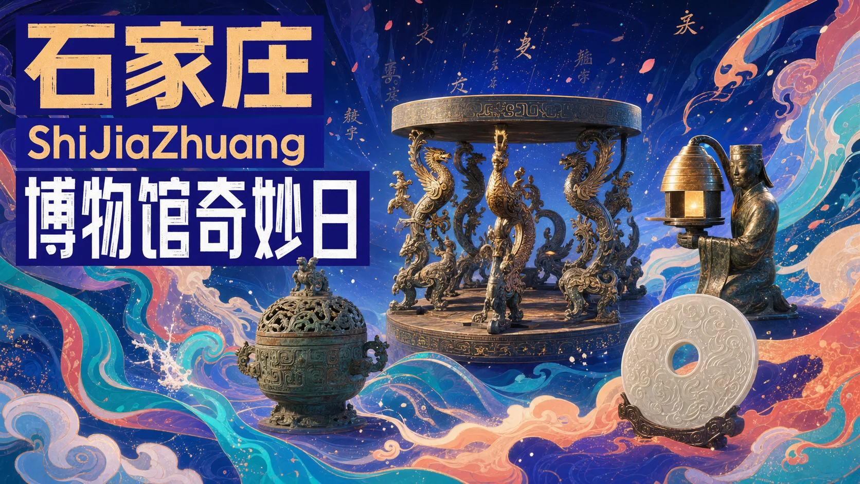 黛青夜游，河北文物在闭馆后的深色展厅中苏醒